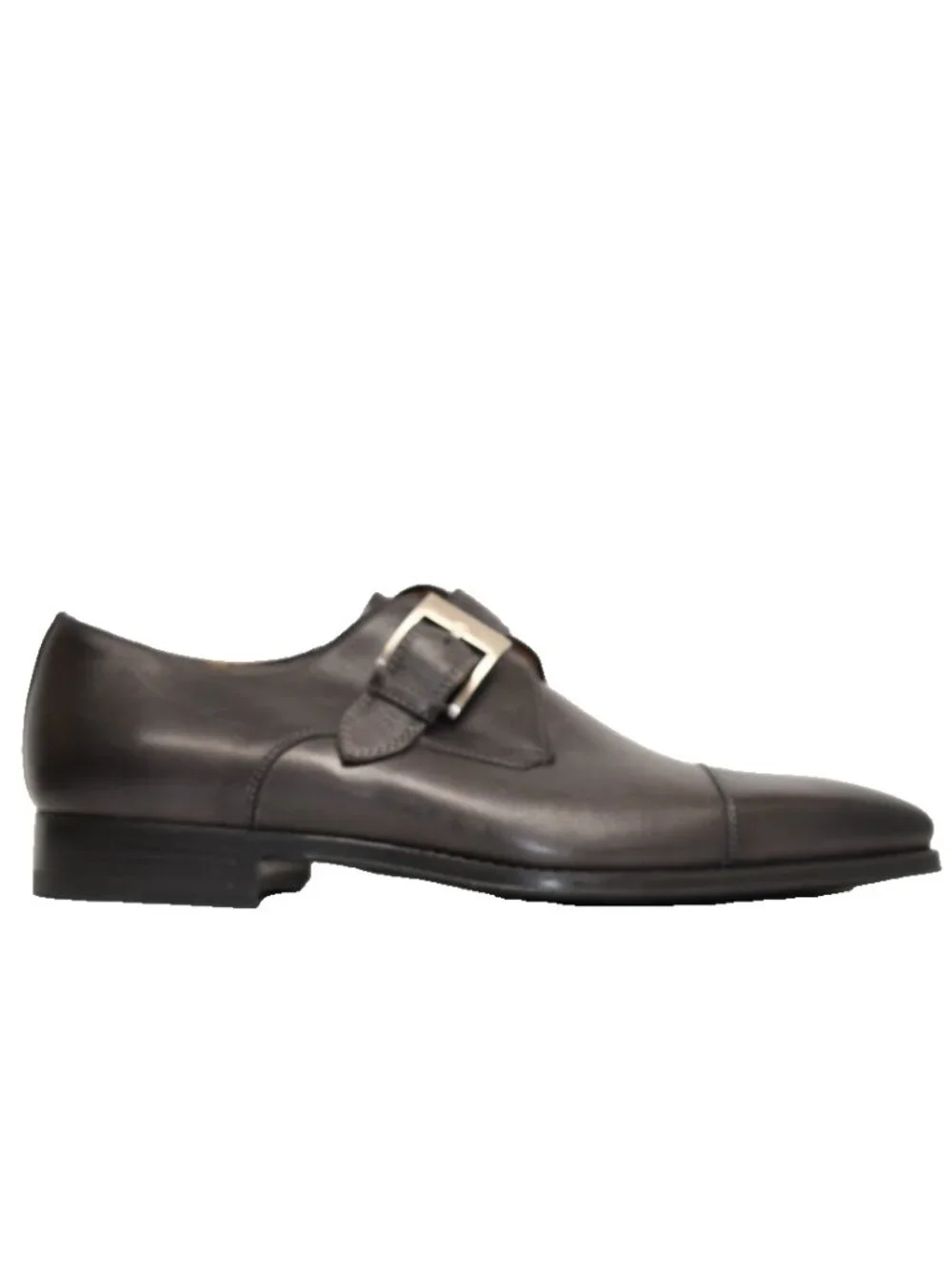 New! Magnanni Marco Monk Strap Cap Toe Loafer Leather Catalux Gray 8 25392 DD543